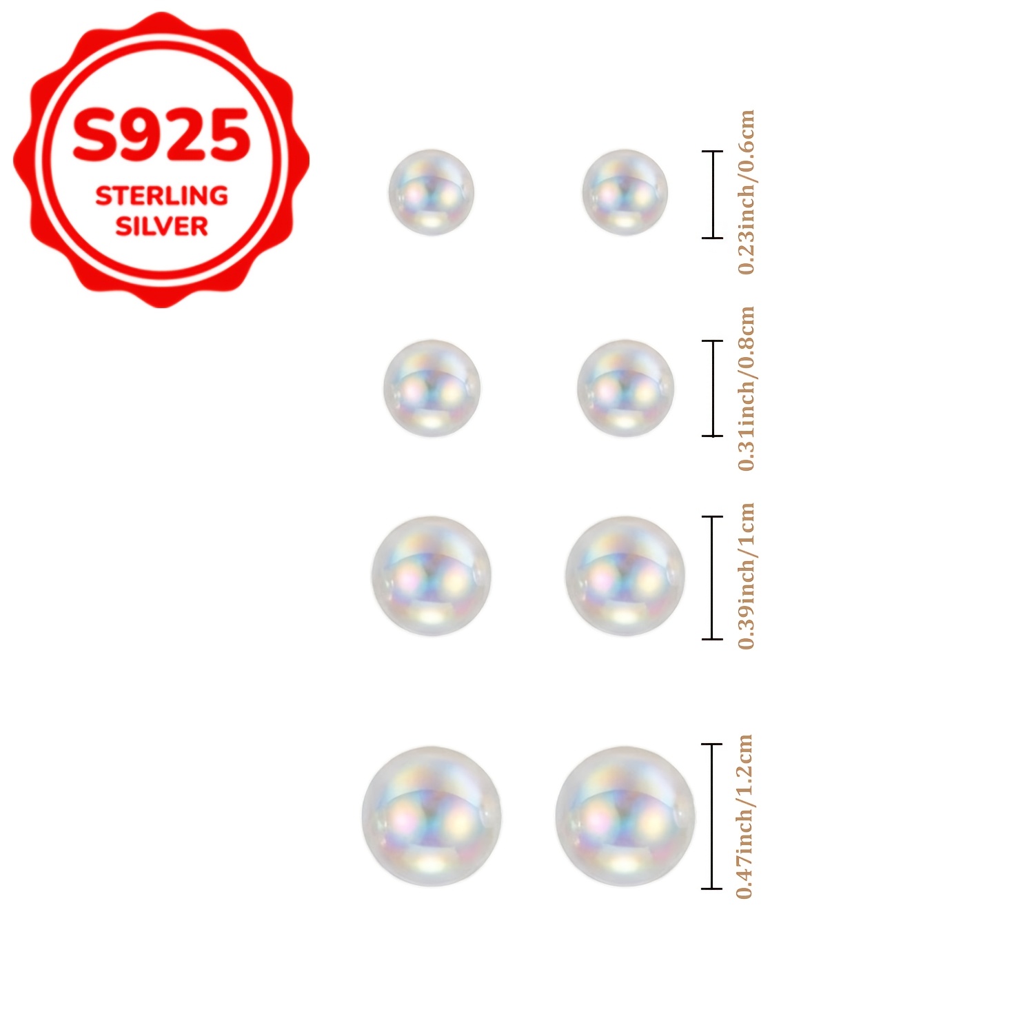 Women's S925 Silver Dreamy Starry Sky Imitation Pearl Stud Earrings